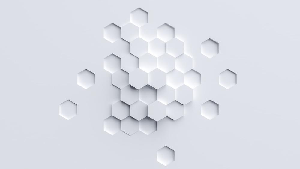 3D Hexagonal White Geometry Pattern wallpaper