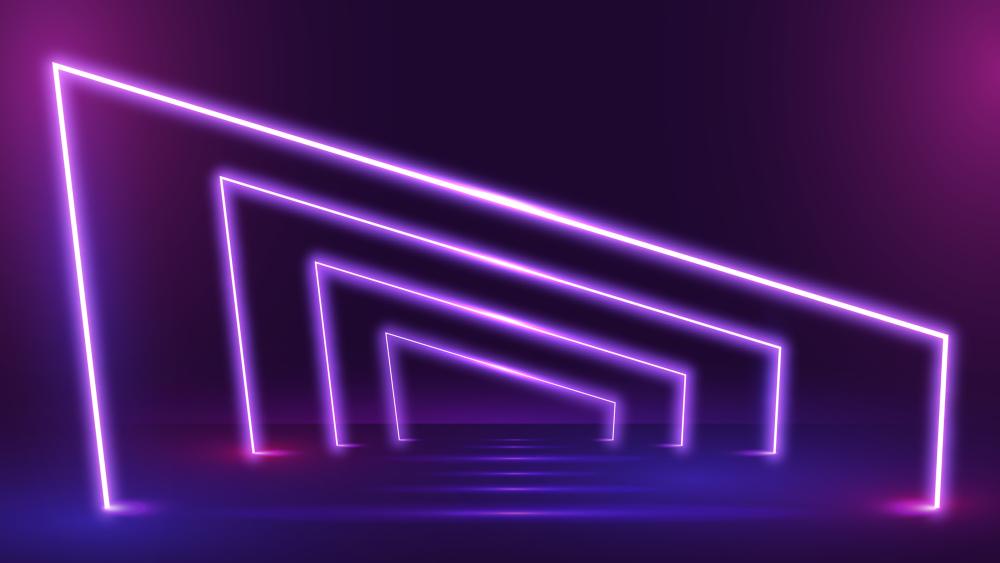 Neon Infinity: Glowing Angled Pathway wallpaper