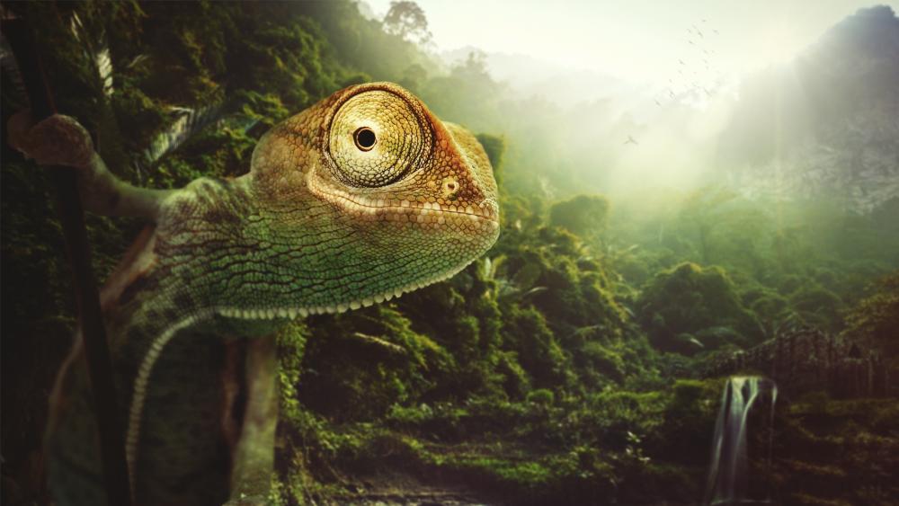 Chameleon with Wide-Eyed Stare wallpaper