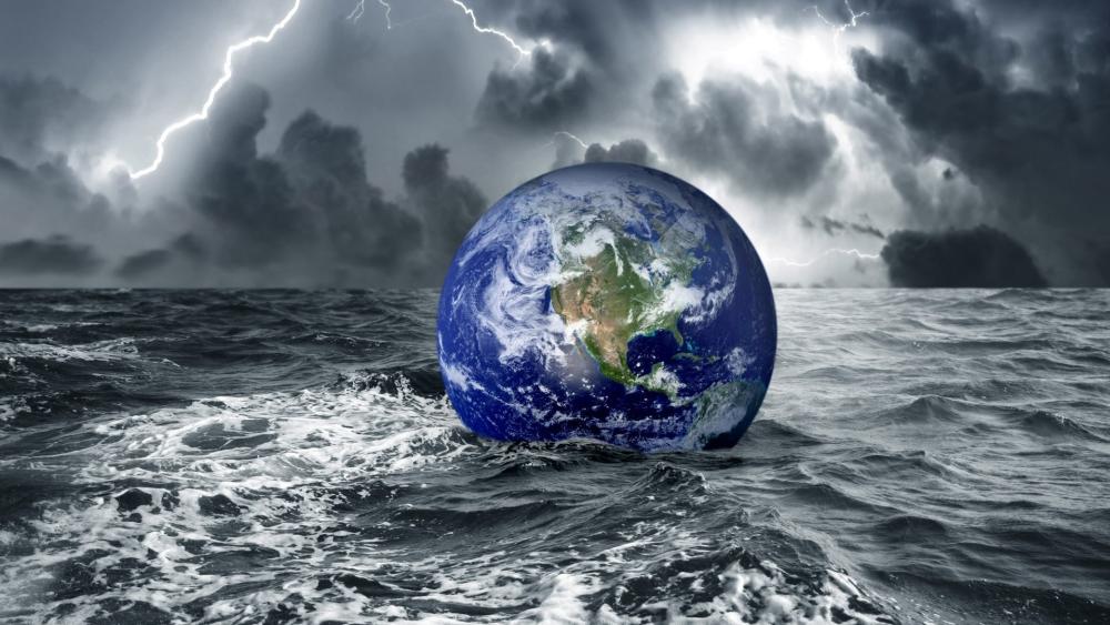 Planet Earth in a Tempestuous Ocean wallpaper