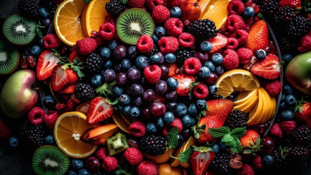 Fresh and Colorful Berry Medley Wallpaper wallpaper