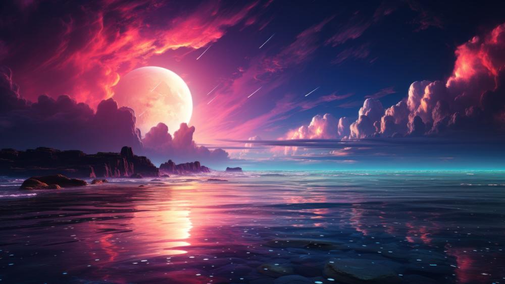 Moonlit Fantasy Horizon wallpaper