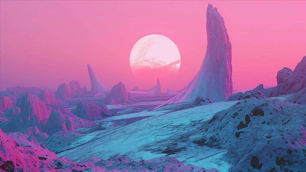 Alien Sunrise on Cotton Candy Skies wallpaper