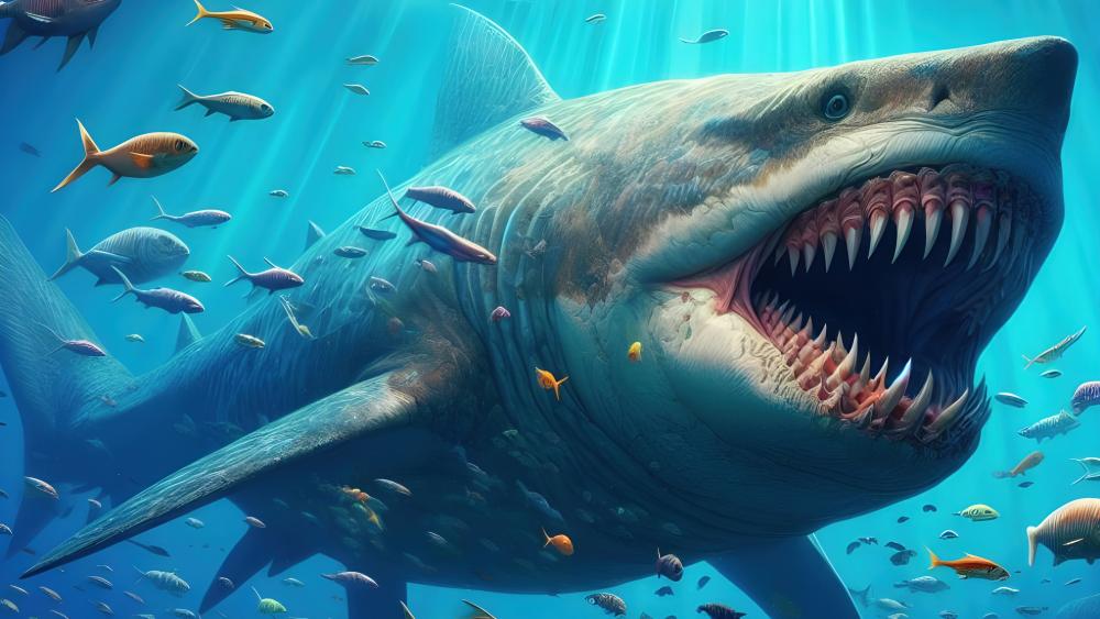 Megalodon’s Realm Underwater Terror wallpaper