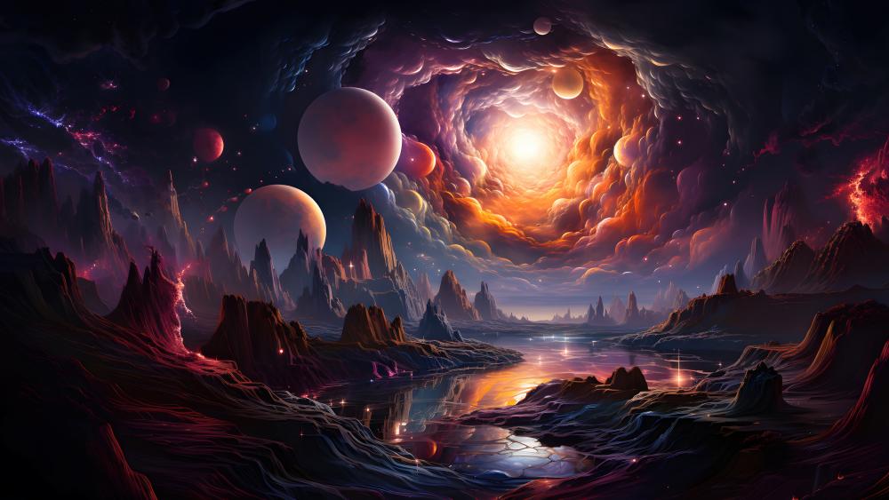 Cosmic Realm of Alien Wonders wallpaper