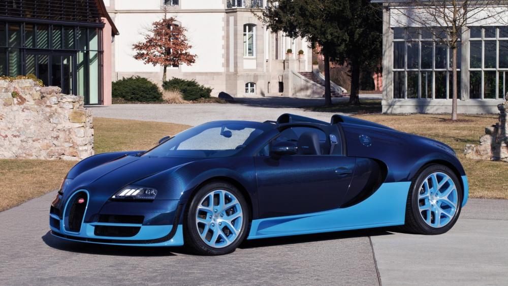 Bugatti Veyron in Luxurious Estate Setting wallpaper