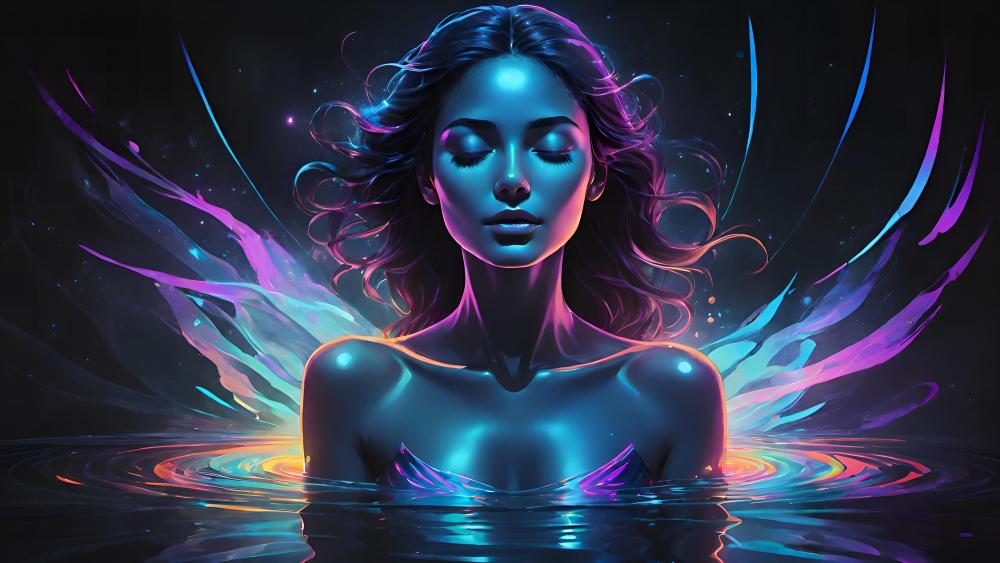 Neon Fantasy Portrait of a Woman wallpaper