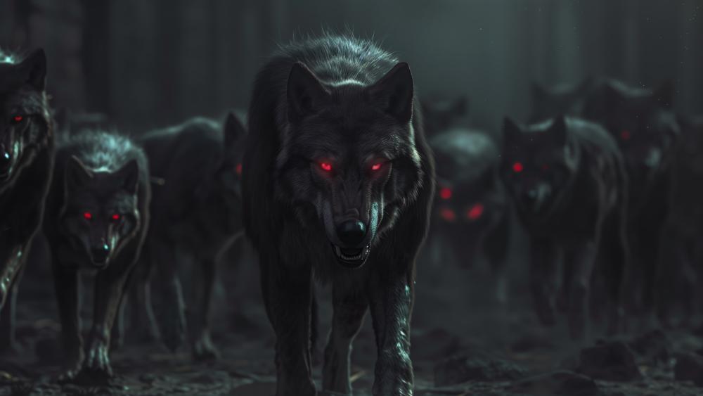 Night of the Red-Eyed Wolves wallpaper