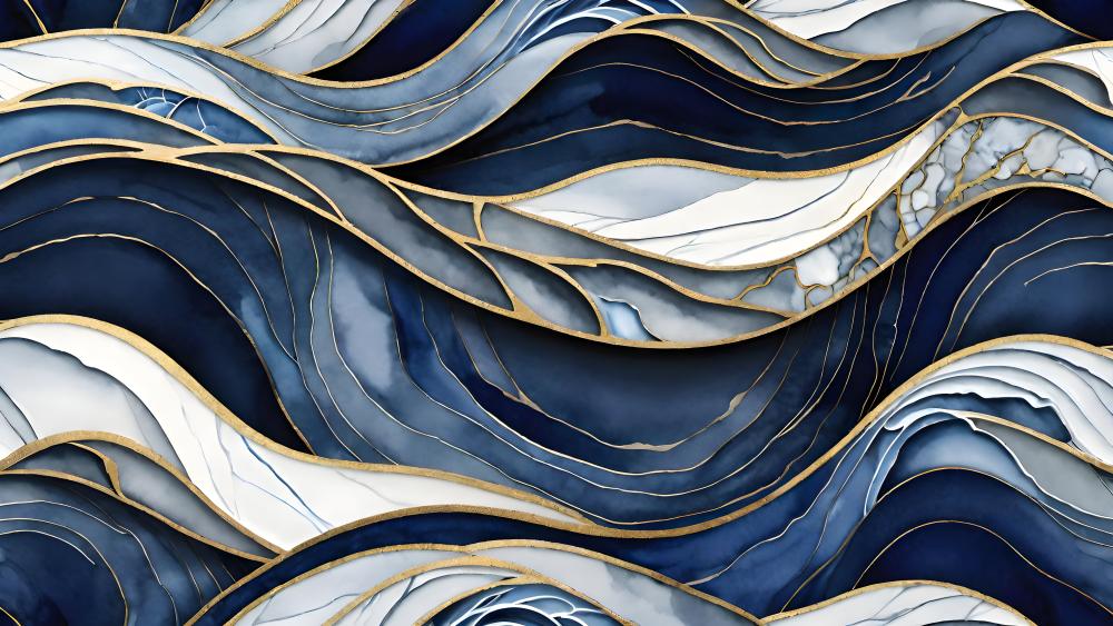 Wavy Abstract Blue Dreams wallpaper