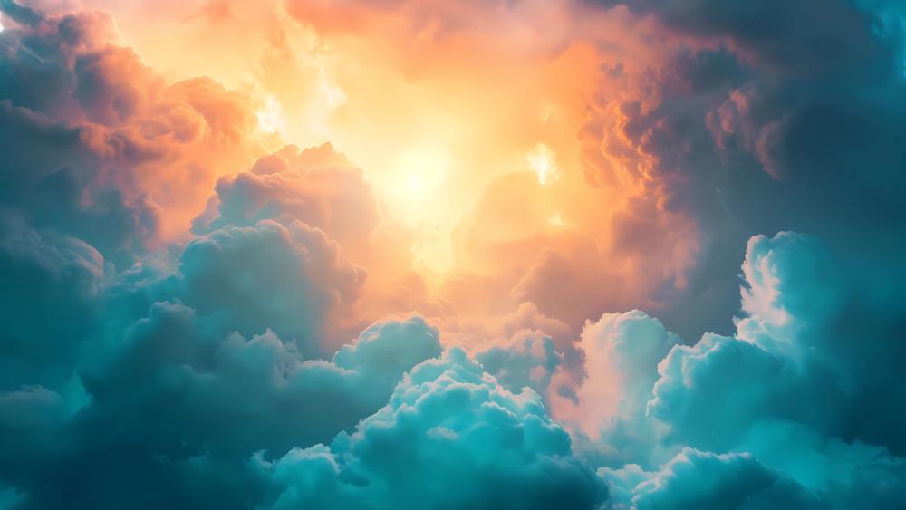 Heavenly Radiance in Abstract Clouds wallpaper