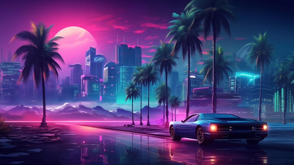 Neon City Dreams wallpaper