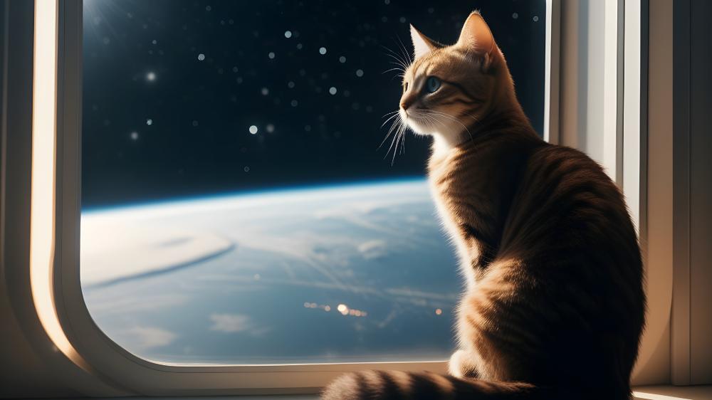 Cat in Space Wonders wallpaper