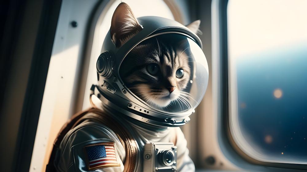 Astronaut Cat's Galactic Adventure wallpaper