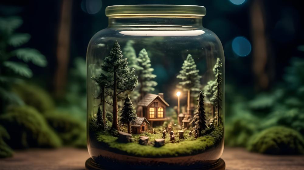 Miniature World in a Jar wallpaper