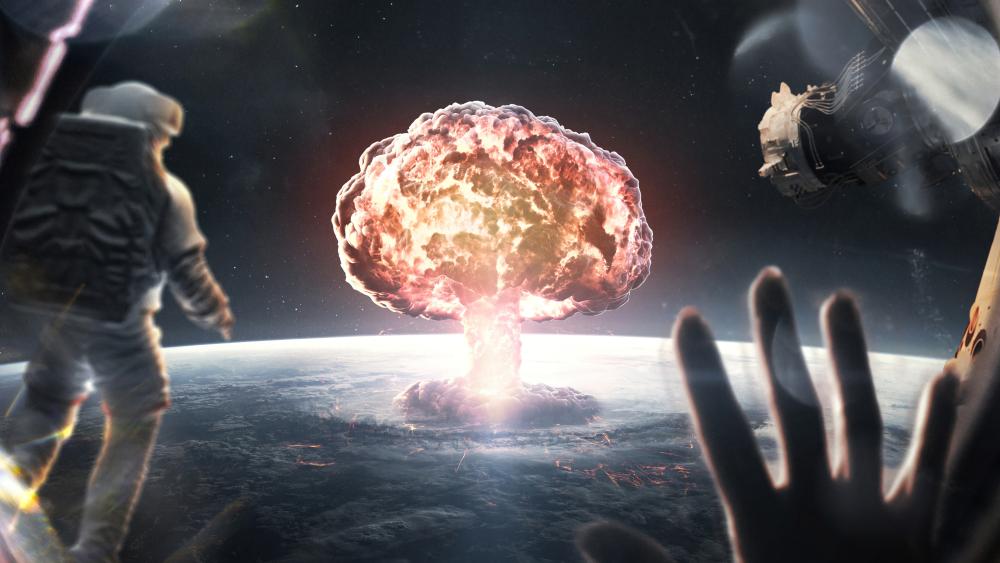 Apocalyptic Space Countdown Ends in Explosion wallpaper