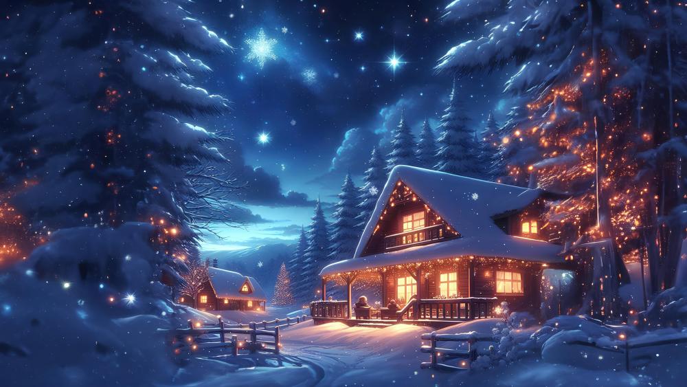 Winter Wonderland Christmas Lights wallpaper