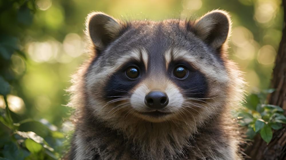 Adorable AI-Generated Raccoon in 4K wallpaper