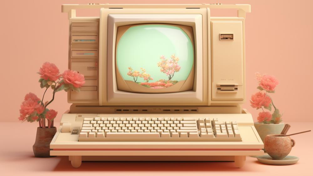 Retro Computer Workstation Fantasy wallpaper