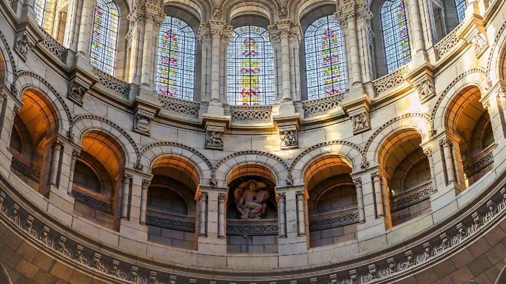 Majestic Interior of Notre-Dame Cathedral wallpaper