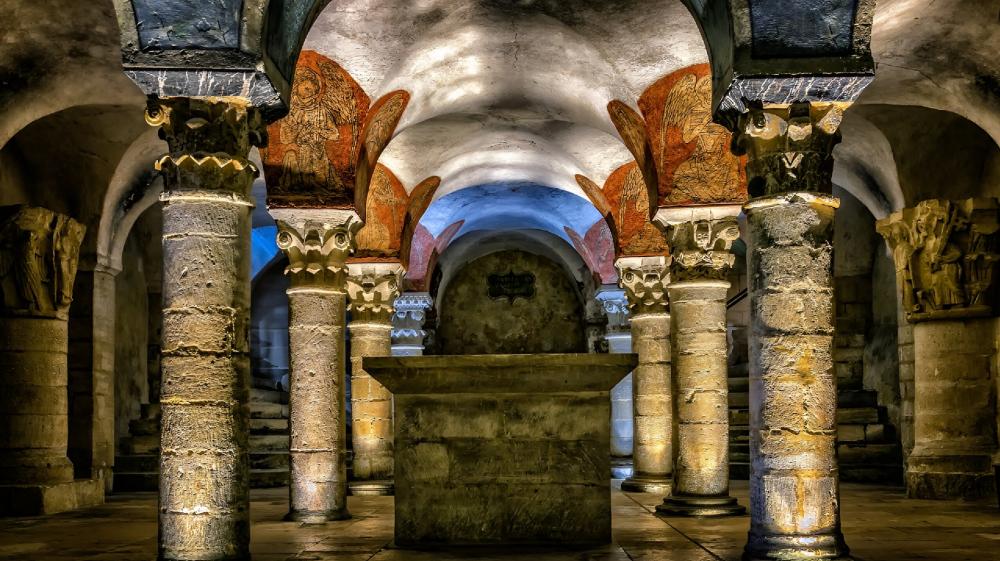 The crypt Bayeux Cathedral wallpaper