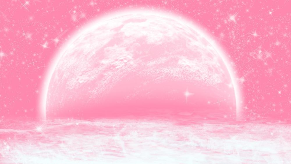 Heavenly Pink Planet Dreamscape wallpaper