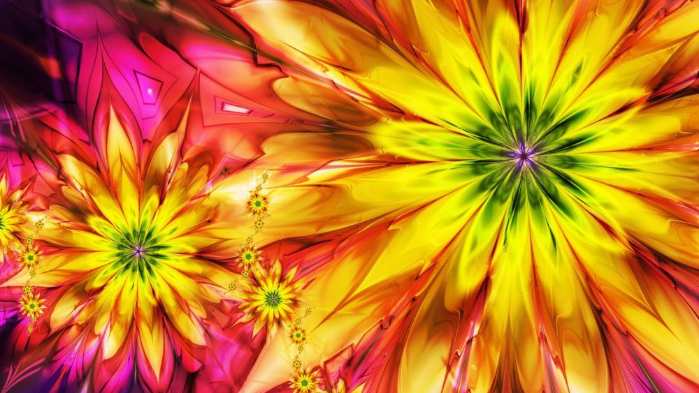 Fractal Symphony of Flowers wallpaper