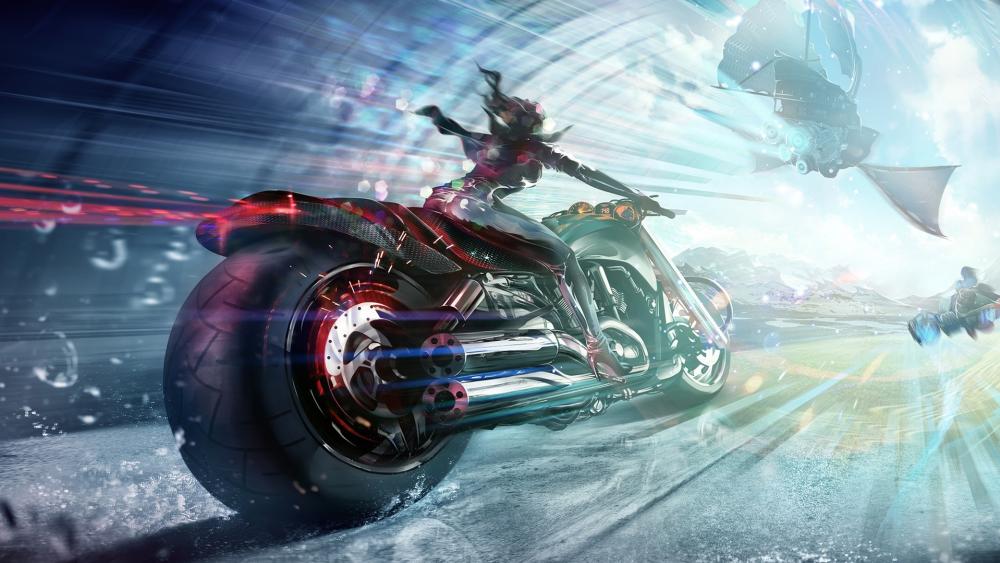 Futuristic Streetfighter on Motorcycle Adventures wallpaper