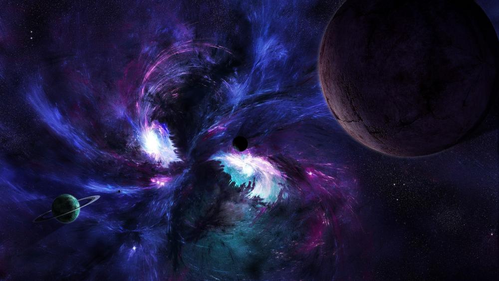 Interstellar Void and Cosmic Whirl wallpaper