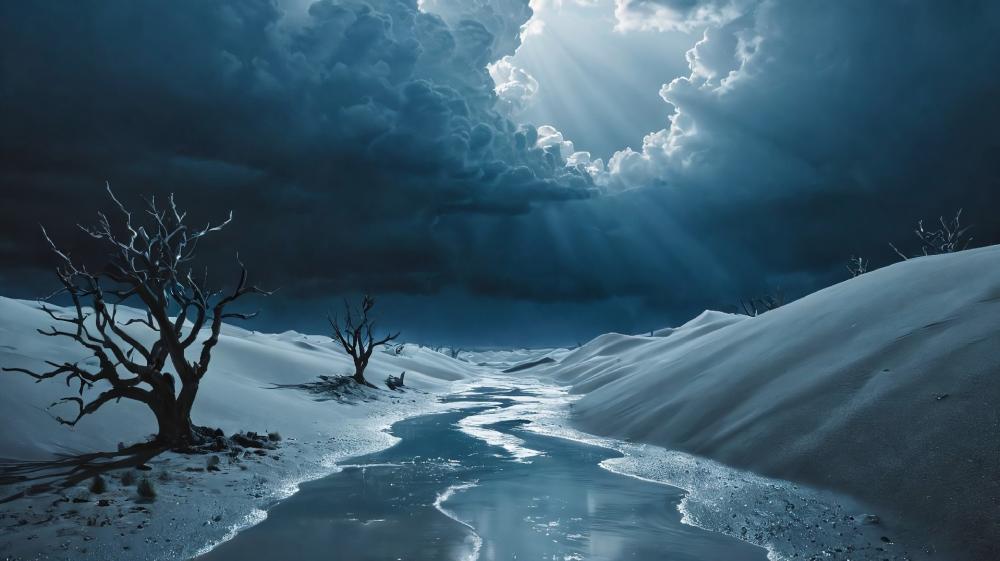 Mystical Winter Wonderland Created by AI wallpaper