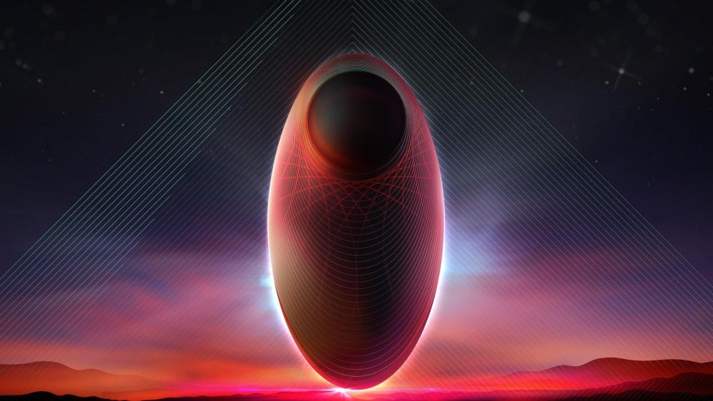 Cosmic Capsule Emerge in Abstract Lines wallpaper