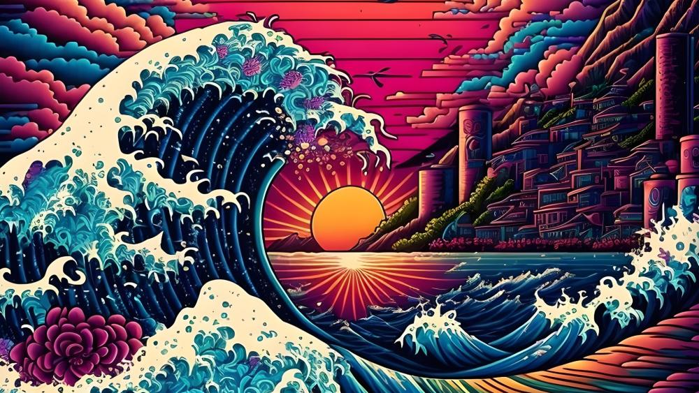 Sunset Dreamwaves wallpaper