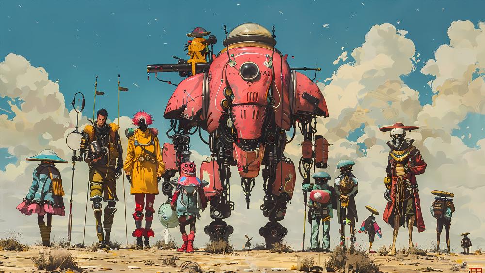 Wasteland Guardians Unite in a Post-Apocalyptic World wallpaper