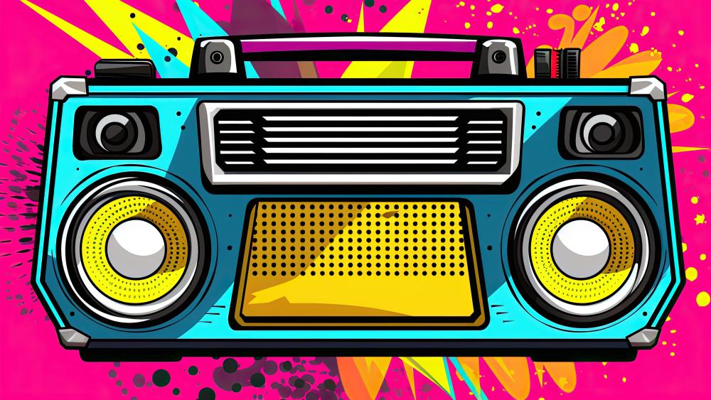 Retro Boombox Vibe wallpaper