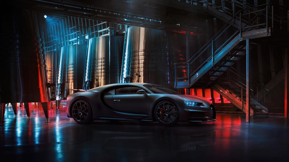 Sleek Bugatti Chiron in the Night wallpaper