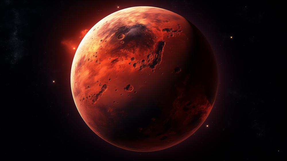 Mars in the Glow of A Cosmic Night wallpaper