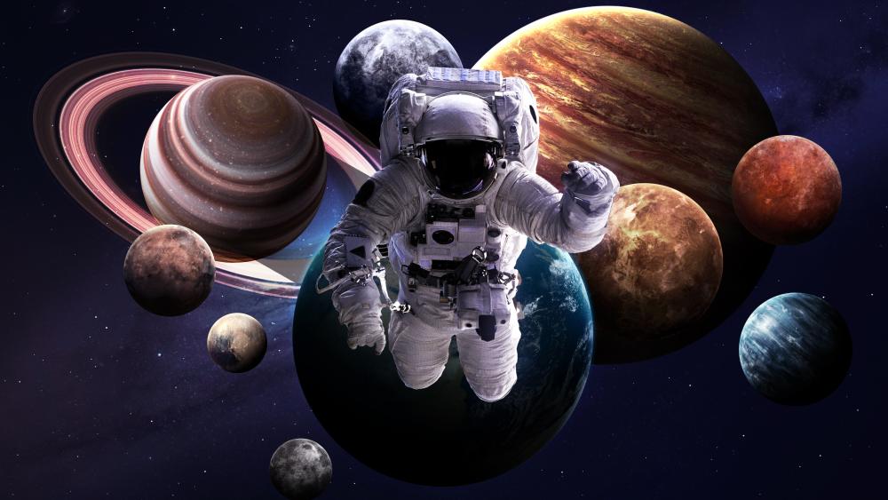 Cosmic Adventure Through the Solar System wallpaper