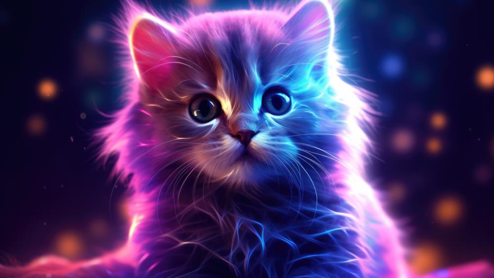 Neon Kitten Wonderland wallpaper