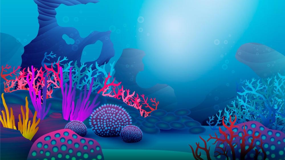 Mystical Underwater Coral Reef wallpaper