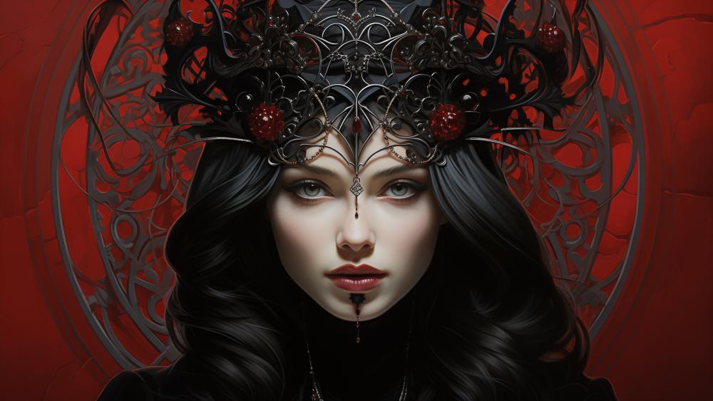 Enigmatic Queen of Shadows Fantasy Art wallpaper