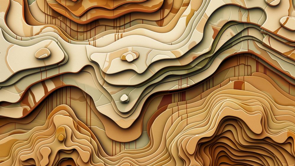 Layered Wooden Waves 4K wallpaper