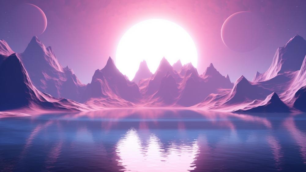 Mystical Pink Fantasy World wallpaper