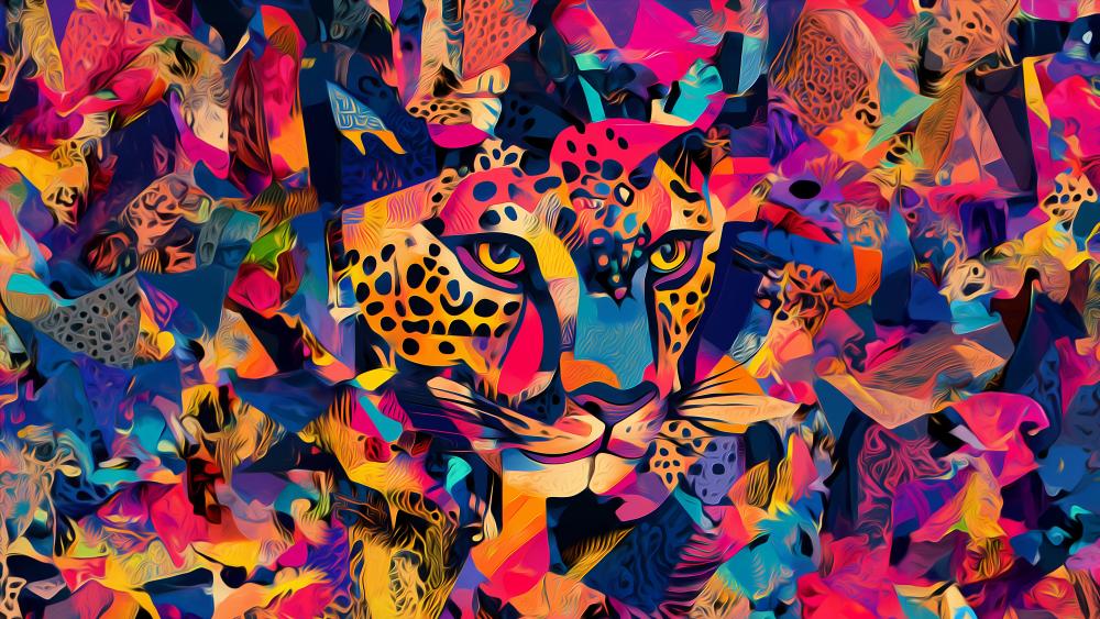 Pop Art Leopard Masterpiece wallpaper