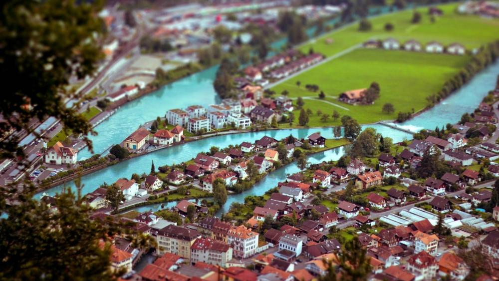 Toy-Like Interlaken from Above wallpaper