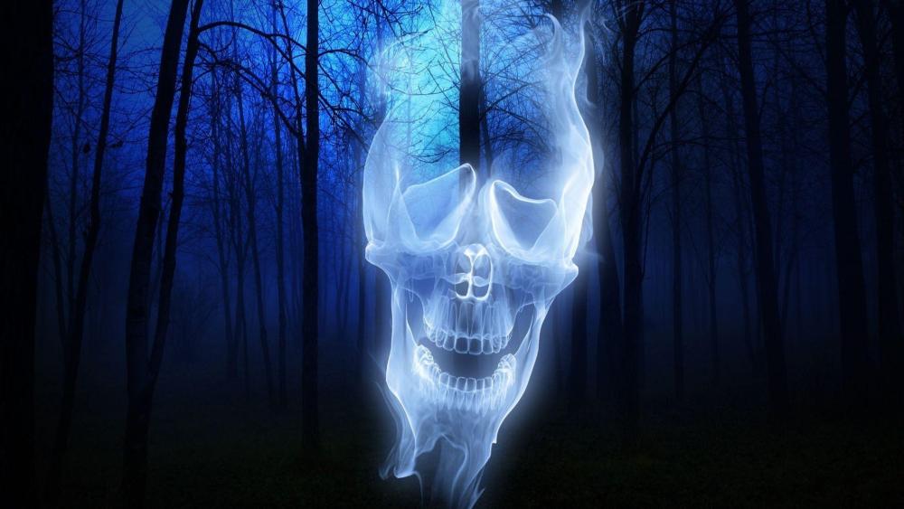 Phantom Skull in Enchanted Forest wallpaper