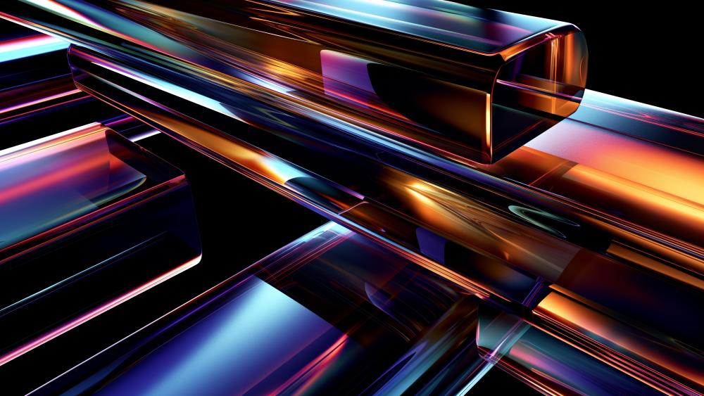 Vibrant 3D Geometry in Glossy Hues wallpaper