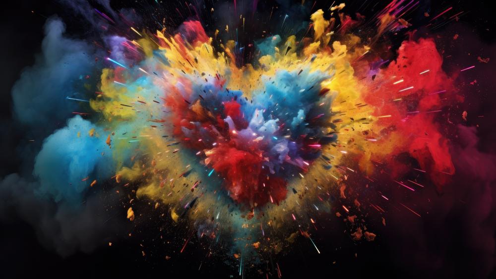 Heart of Colors Bursting with Love wallpaper