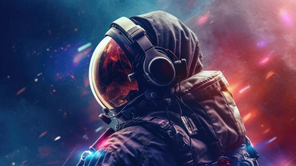 Interstellar Beats: Astronaut in Space wallpaper