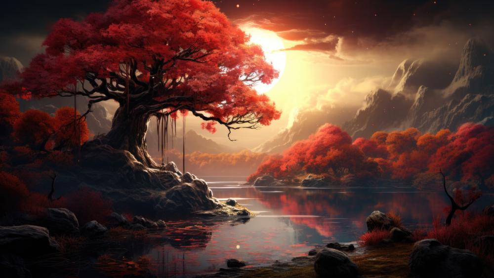 Dreamscape Autumn Fantasy Landscape wallpaper