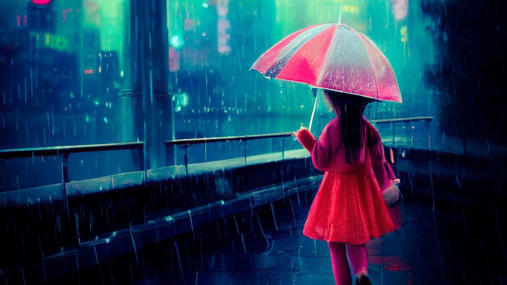 a-dream-of-neon-rains-art wallpaper