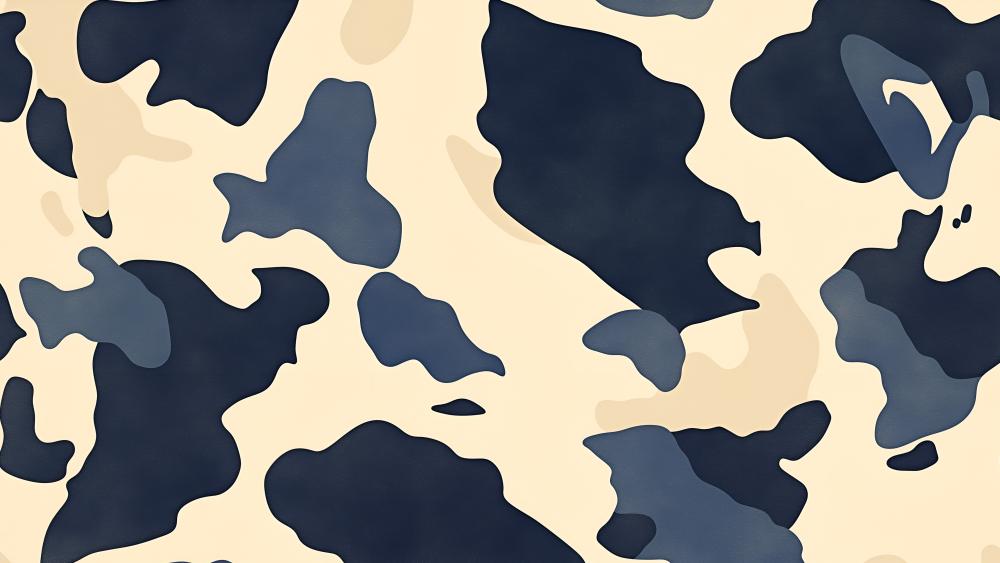 Navy Camouflage Cow Print Pattern wallpaper